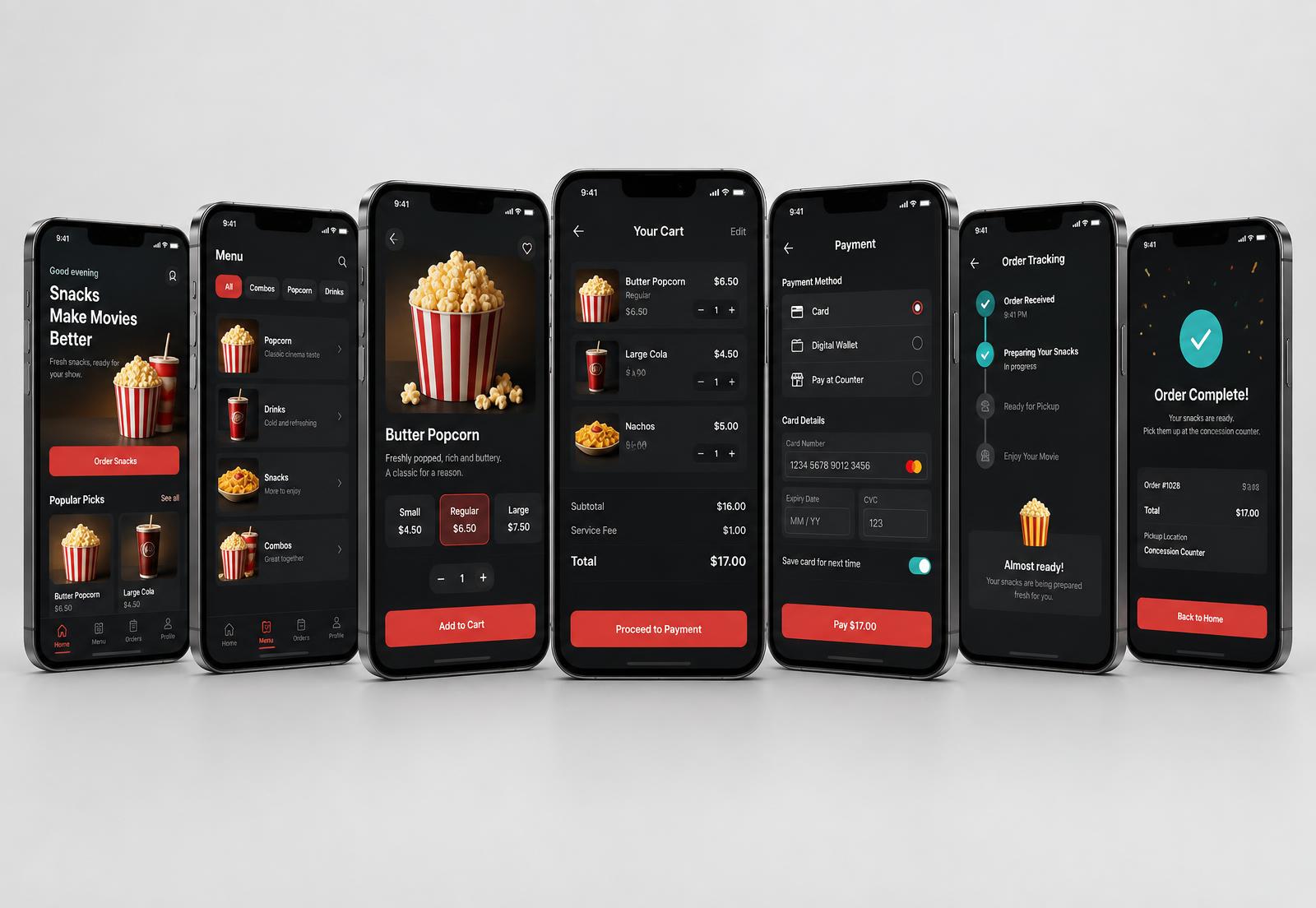 Before redesign snack ordering flow
